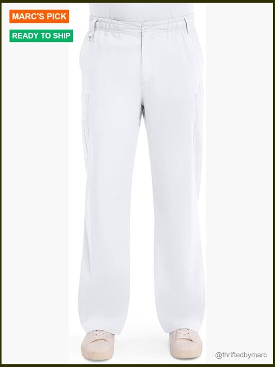 Other - Dickies Men's Pull-On Scrub Pants with 7 Pockets Elastic Waistband - White